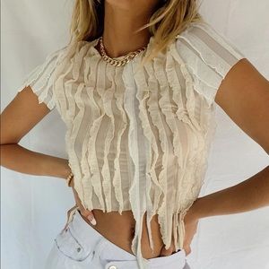Vanilla bean crop top white